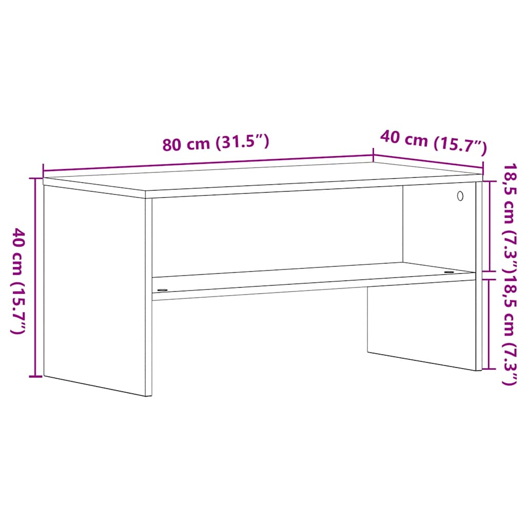 telerikapp Must tamm 80x40x40 cm Engineered Wood