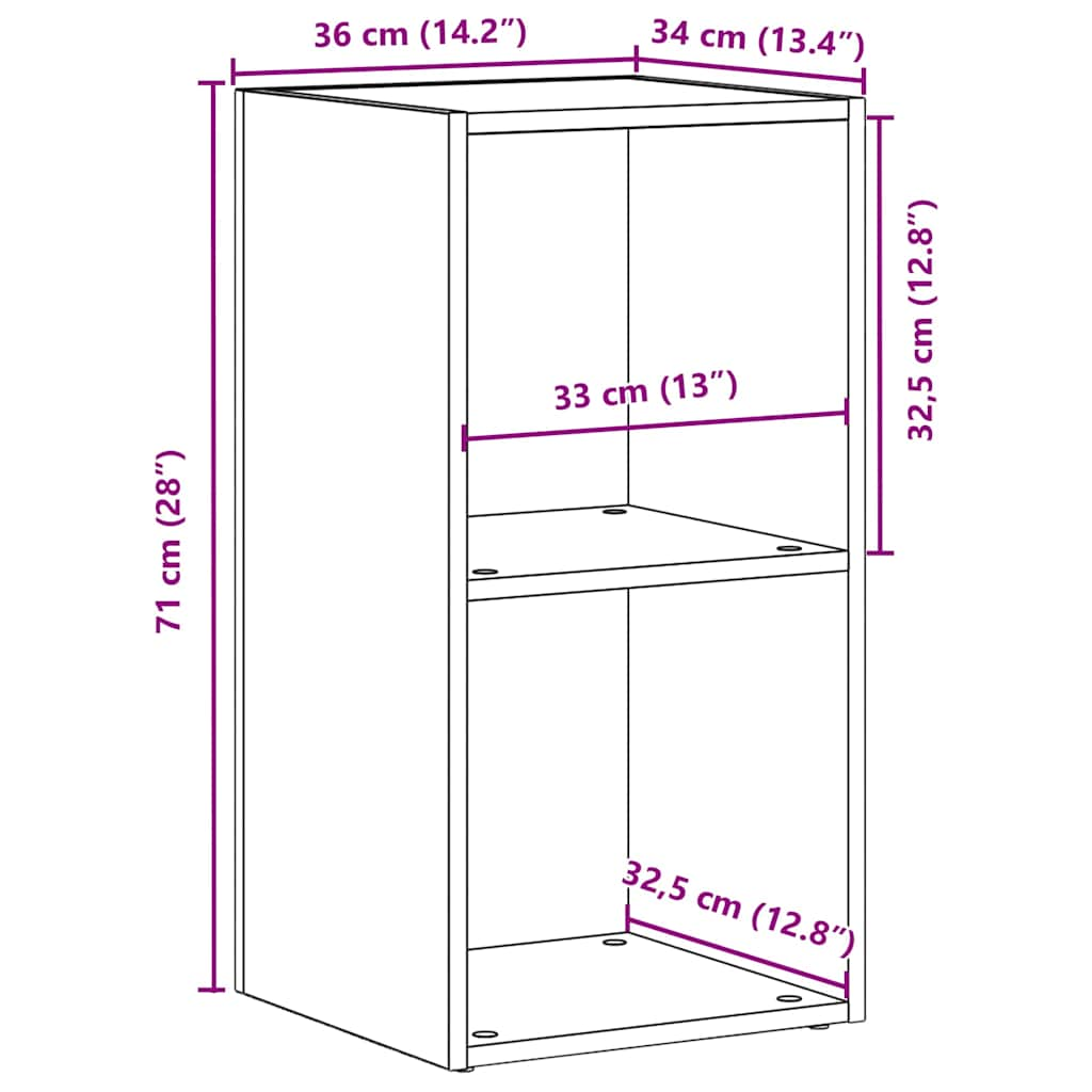 LP hoiukast must tamm 71x34x36 cm Engineered Wood