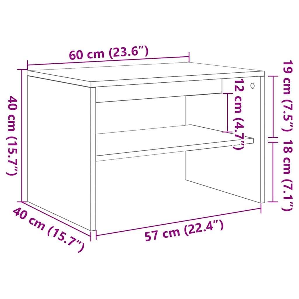 telerikapp Sonoma tamm 60x40x40 cm Engineered Wood