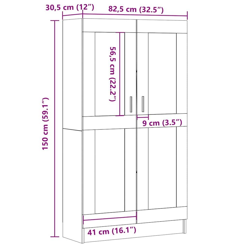 книжная полка, старое дерево, 82,5 x 30,5 x 150 см, искусственное дерево